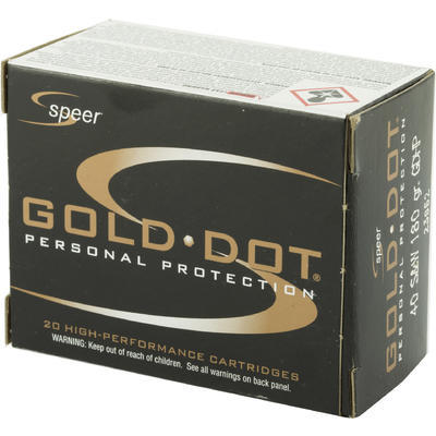 Speer Ammo Gold Dot 40 S&W 180 Grain Gold Dot