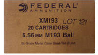 Federal Ammo XM 5.56x45mm (5.56 NATO) FMJBT 55 Gra